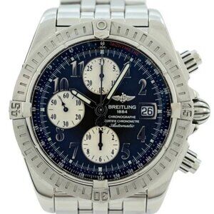 Breitling Men's 44mm Chronomat Evolution Swiss Auto Grey Dial SS Watch- A13356!